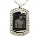 PLAYAZ Dog Tag "USHER BLING" Foto Gravur Kristall mit Kette