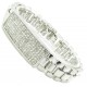 Bling Hip Hop Armband "MY NAME IS" von PLAYAZ mit echten Kristallen besetzt Platinum